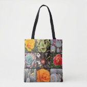 Tote Bag Cactus Rose Fleurs Photographie Collage Modern Bol (Devant)