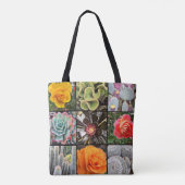Tote Bag Cactus Rose Fleurs Photographie Collage Modern Bol (Dos)