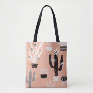 Tote Bag Cactus sauvages : Motif coloré d'aquarelle