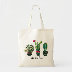 Tote Bag cactus, succulent, aquarelle, fiesta, mexicaine,