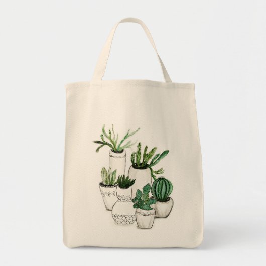 Tote Bag Cactus, succulents (Devant)