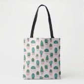 Tote Bag Cactus succulents pots plante motif (Devant)