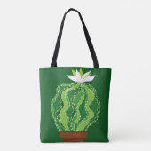 Tote Bag Cactus vert : motif abstrait naturel. (Dos)