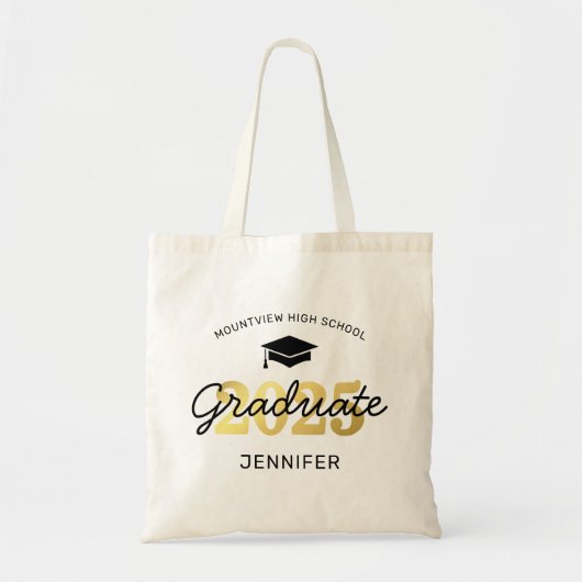 Tote Bag Cadeau 2025 Black Gold Graduate (Devant)