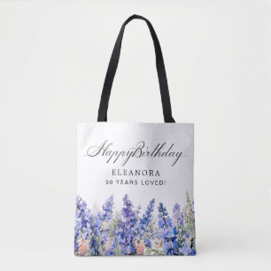 Tote Bag Cadeau 90e anniversaire Fleur du mois de naissance