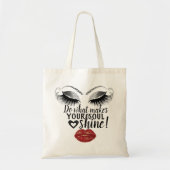 Tote Bag Cadeau Anniversaire Maquillage Baiser Lip Gris Per (Devant)