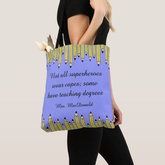 Tote Bag Cadeau d'appréciation pour l'enseignant (De près)