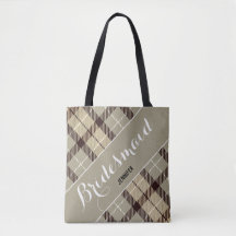 Cadeau de Bridesmaid Nom personnalisé Tartan Simpl