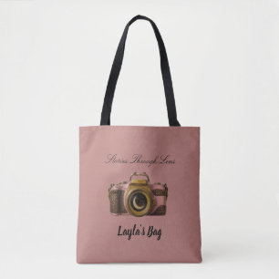Tote Bag Cadeau de caméra de nom personnalisé viral Élégant