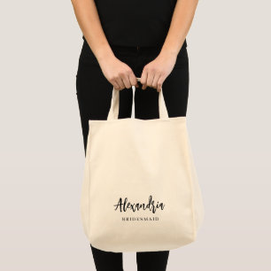 Tote Bag Cadeau de Demoiselle d'Honneur Typographie Moderne