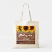 Tote Bag Cadeau de demoiselles d'honneur Tournesol Rustique (Dos)