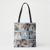 Tote Bag Cadeau de faveur initial monogramme multiphoto (Devant)