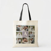 Tote Bag Cadeau de faveur initial monogramme multiphoto (Devant)