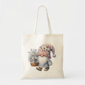Tote Bag Cadeau de Gnome de printemps Fleurs de Marguerite (Devant)