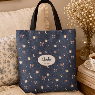 Tote Bag Cadeau de lecteur de lune céleste Cottagecore avec