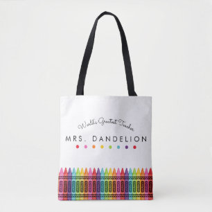 Tote Bag Cadeau de l'enseignant de la maternelle de Rainbow