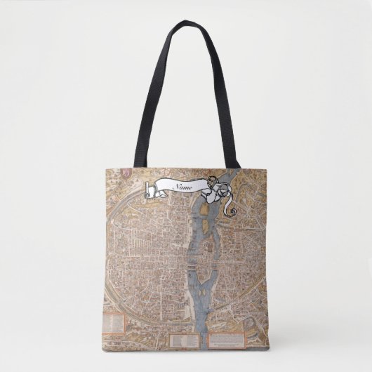 Tote Bag Cadeau de l'enseignant français Paris Carte person (Devant)