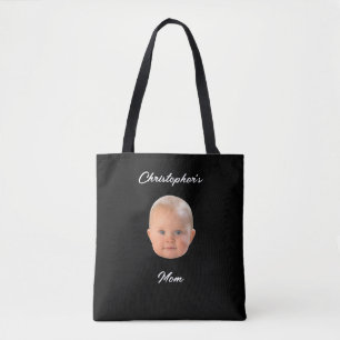 Tote Bag Cadeau de maman avec photo de bébé au visage moder