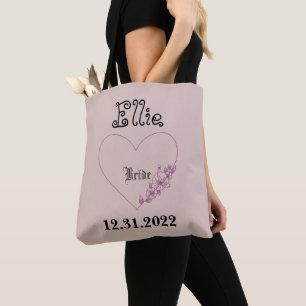 Tote Bag Cadeau de mariage botanique cœur Fête de mariage