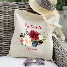 cadeau de Mariage Burgundy Bridesmaid Fourre-tout