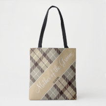 Cadeau de mariage chic gris tartan mère du marié