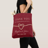 Tote Bag Cadeau de mariage rouge simple (De près)