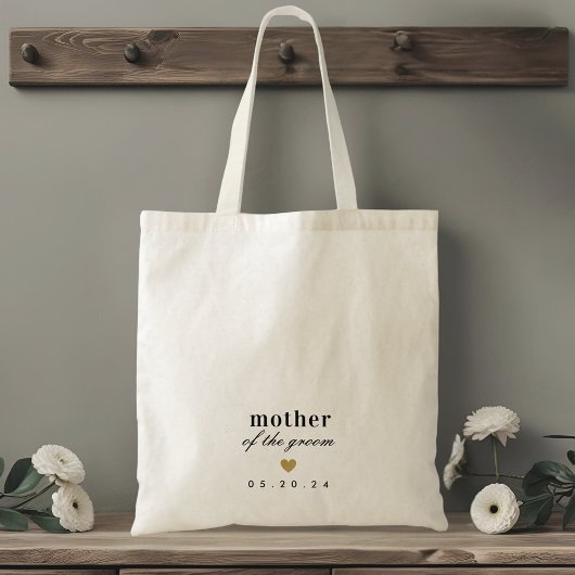 Tote Bag Cadeau de mère de la mariée en or moderne