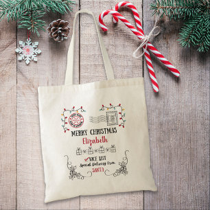 Tote Bag Cadeau de Noël de Père Noël Personnalisé
