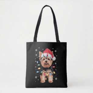 Tote Bag Cadeau de Noël de Yorkie Chien de Noël Long