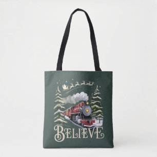 Tote Bag Cadeau de Noël Polar Express Croire Xmas Hiver
