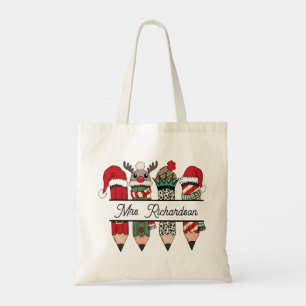 Tote Bag Cadeau de Noël pour Enseignant Personnalisé avec N