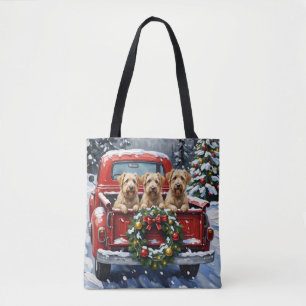 Tote Bag Cadeau de Noël pour Terrier Irlandais Rouge Camion