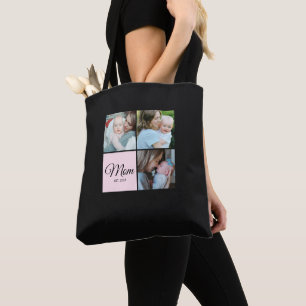 Tote Bag Cadeau de photo noir 3 Script Maman établie F*