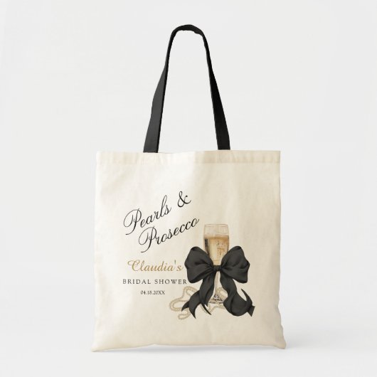 Tote Bag Cadeau de Réception de Mariage Élégantes Perles &  (Devant)