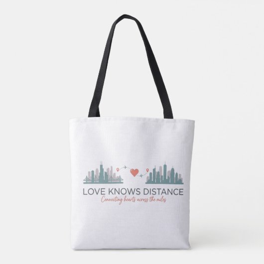 Tote Bag Cadeau de relation à distance pour couples (Dos)