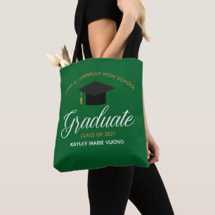 Tote Bag Cadeau de remise de diplôme personnalisé vert 2023