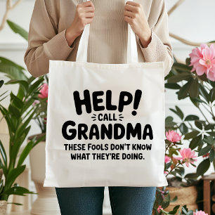 Tote Bag Cadeau drôle pour grand-mère Appel à l'aide Grand-