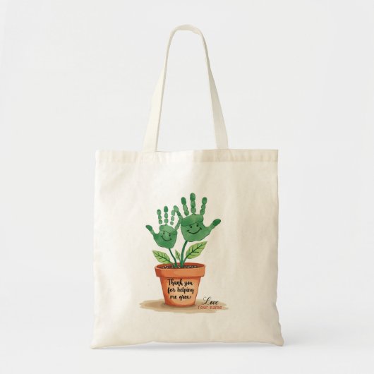Tote Bag Cadeau Éditable Enseignant Avec Empreinte D'Art (Devant)