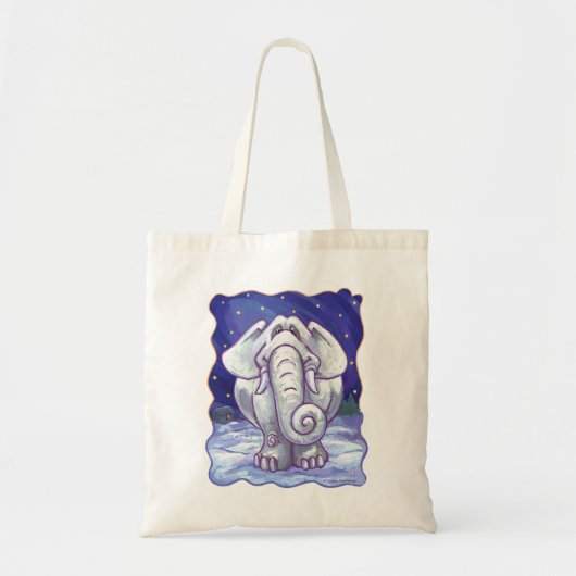 Tote Bag Cadeau Eléphant blanc mignon (Devant)