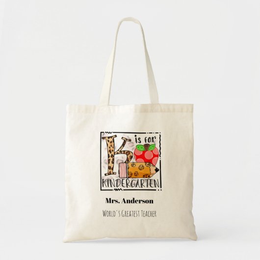 Tote Bag Cadeau enseignant de la maternelle (Devant)