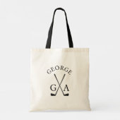 Tote Bag Cadeau Golfeur personnalisé Nom et initiales perso (Dos)