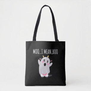 Tote Bag Cadeau Halloween Vache Fantôme Meugle Je Veux Dire