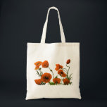 Tote Bag Cadeau Mariage de Bridesmaid Favoriser le coquelic<br><div class="desc">Imprimé avec une jolie et colorée image artistique de fleurs de pavot d'aquarelle orange en arrière - plan blanc massif.</div>