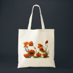 Tote Bag Cadeau Mariage de Bridesmaid Favoriser le coquelic<br><div class="desc">Imprimé avec une jolie et colorée image artistique de fleurs de pavot d'aquarelle orange en arrière - plan blanc massif.</div>