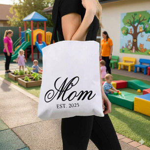 Tote Bag Cadeau personnalisé année maman écriture élégante