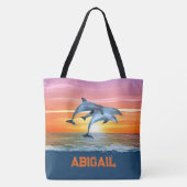 Tote Bag Cadeau personnalisé de dauphin océan plage pour el (Dos)