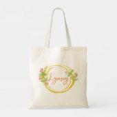 Tote Bag Cadeau personnalisé en couronne fleurie (Dos)