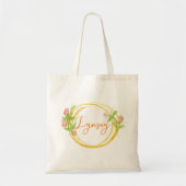 Tote Bag Cadeau personnalisé en couronne fleurie (Devant)