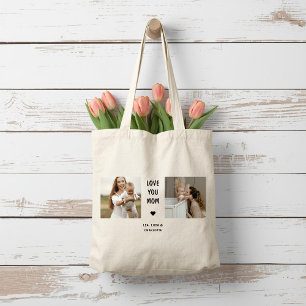 Tote Bag Cadeau photo personnalisé moderne pour maman