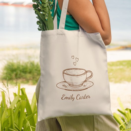 Tote Bag Cadeau pour Demoiselle d'Honneur Amoureuse de Café